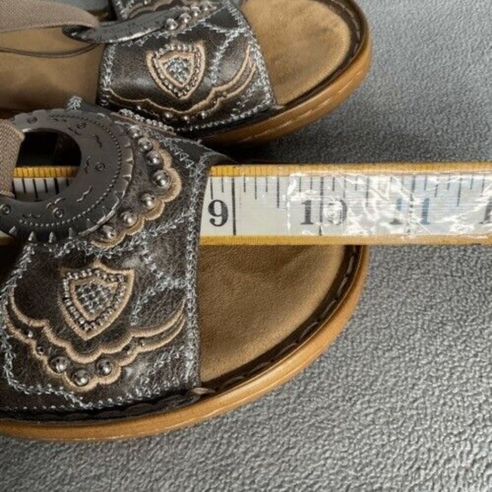 Rieker Regina Slip On Sandals Women Size 41/US9.5 Gray Metal‎ Embellishments - Picture 6 of 13